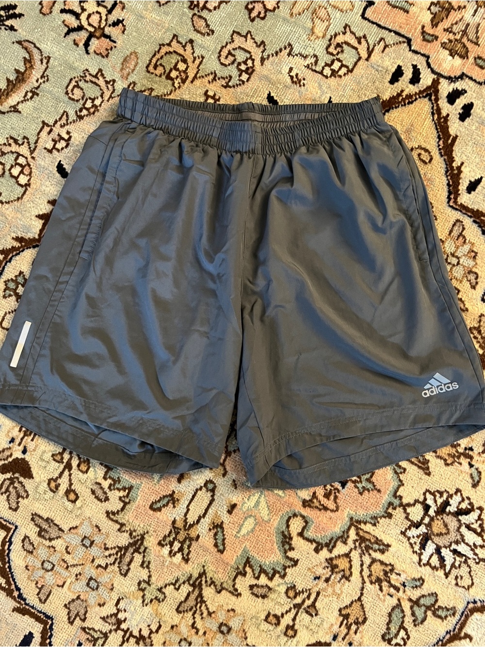 adidas Men’s Charcoal Athletic Shorts with Reflective Accent